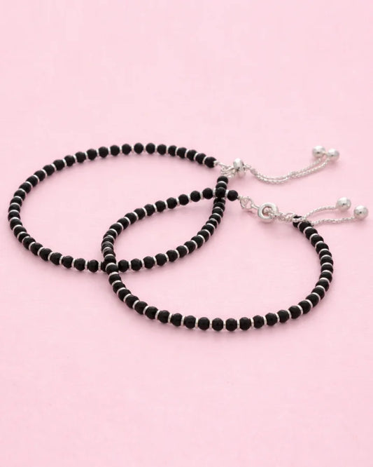 Kavika Mystic Bead Payal in 92.5 Silver