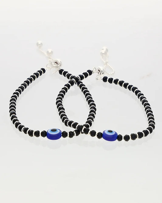 Eyla Shield Bead Payal in 92.5 Silver