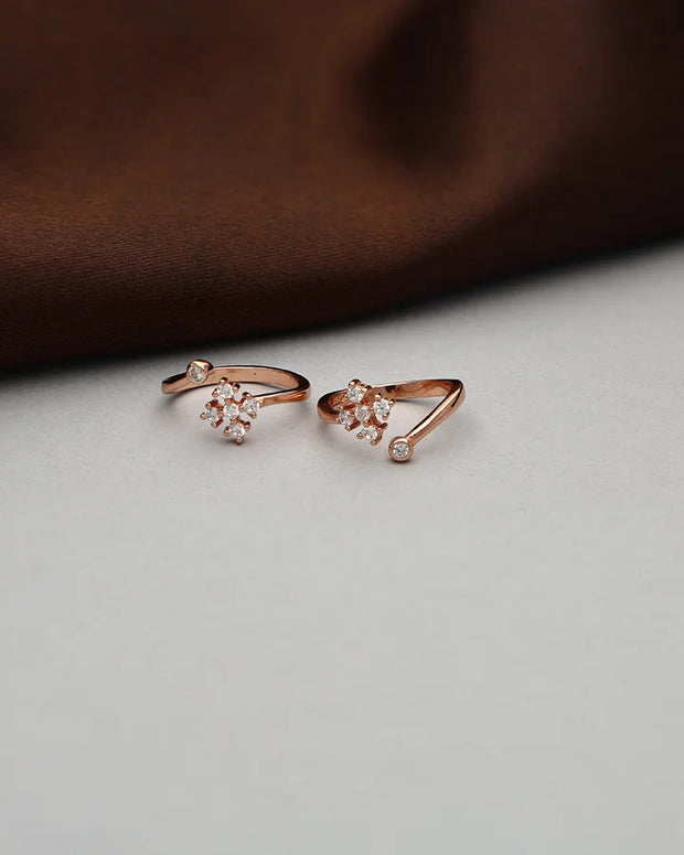 Circarose Dualset Toe Ring in 92.5 Silver