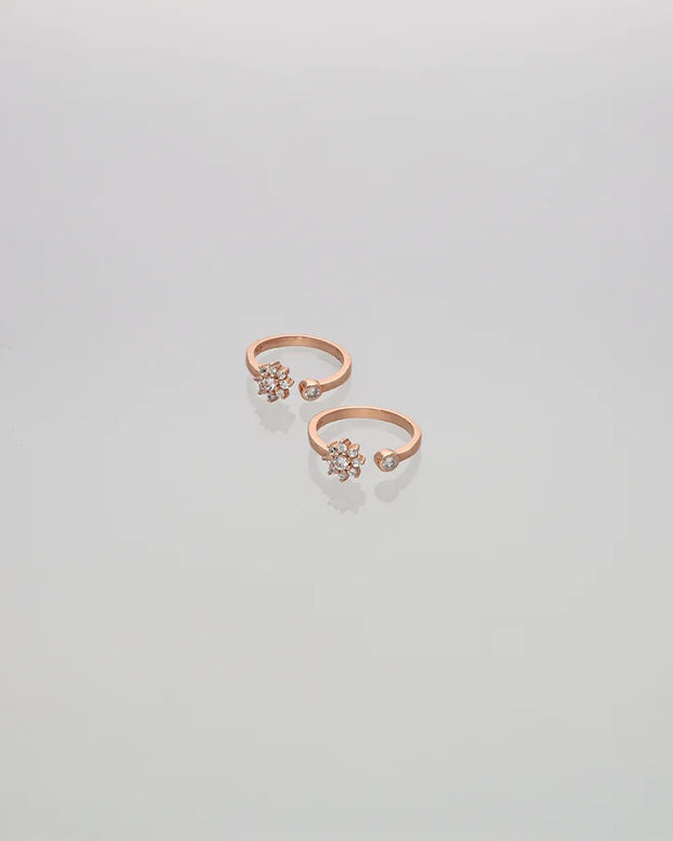 Florarose Charm Toe Ring in 92.5 Silver