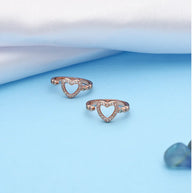 Heartarose Glint Toe Ring in 92.5 Silver