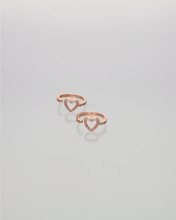 Heartarose Glint Toe Ring in 92.5 Silver