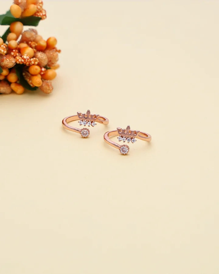 Crownrose Regal Toe Ring in 92.5 Silver