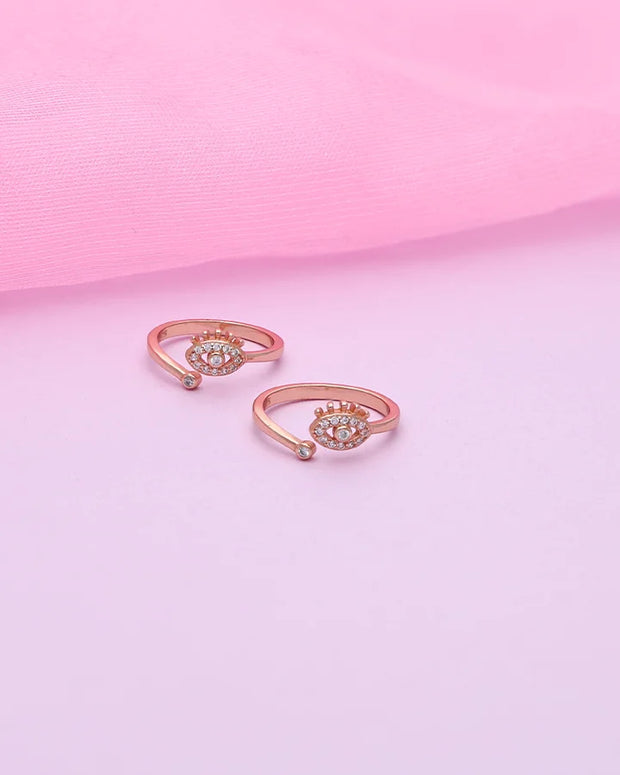 Aurelia Eye Glow Toe Ring in 92.5 Silver