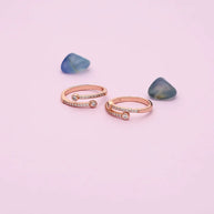 Serenora Dual Spark Toe Ring in 92.5 Silver