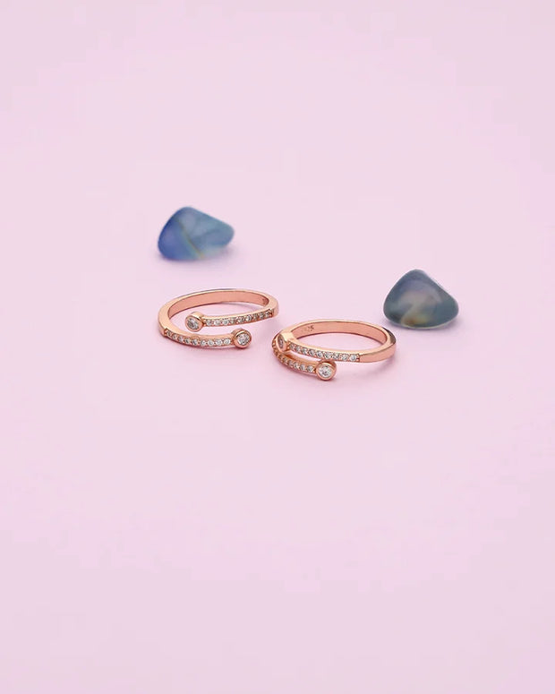 Serenora Dual Spark Toe Ring in 92.5 Silver