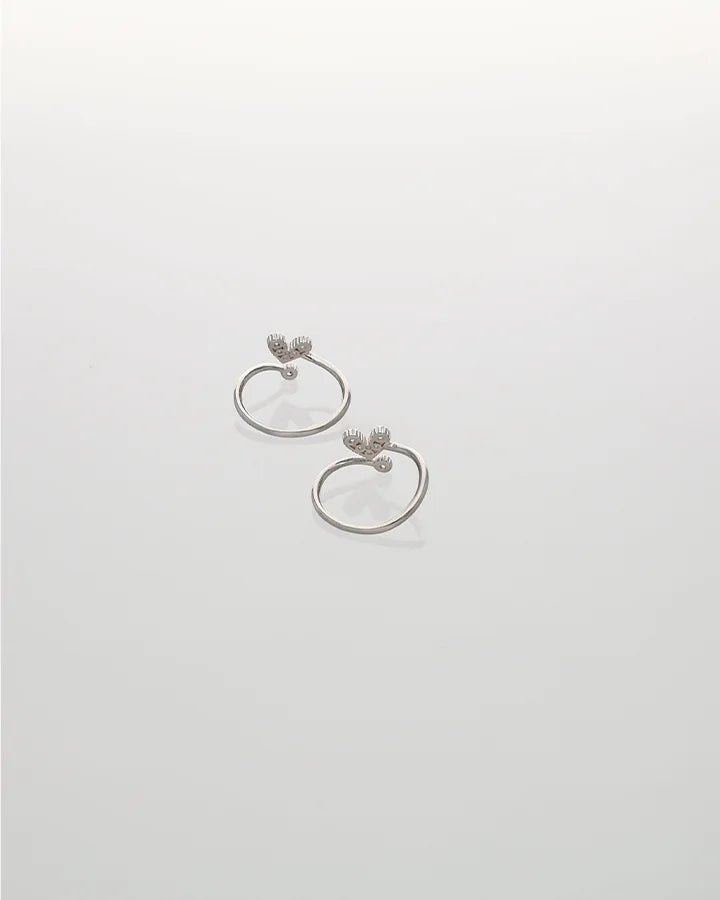 Rosette Heart shine Toe Ring in 92.5 Silver