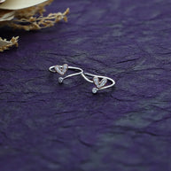 Rosette Heart shine Toe Ring in 92.5 Silver