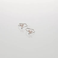 Rosette Heart shine Toe Ring in 92.5 Silver