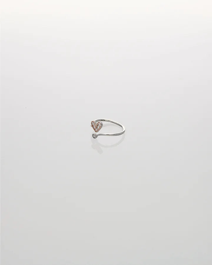 Rosette Heart shine Toe Ring in 92.5 Silver