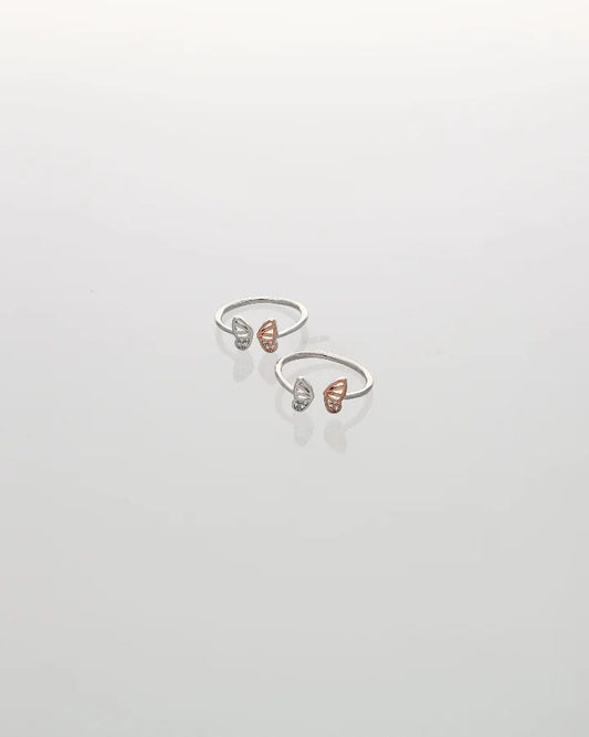 Papillon Twin Glint Toe Ring in 92.5 Silver
