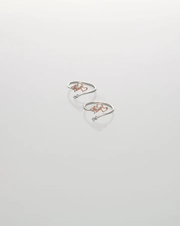 Amora Heart link Toe Ring in 92.5 Silver