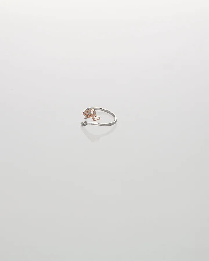 Amora Heart link Toe Ring in 92.5 Silver