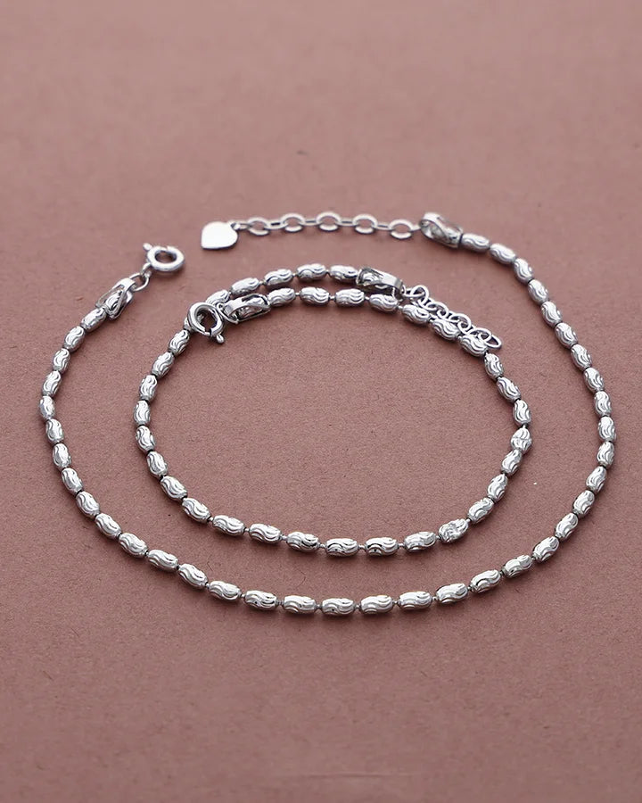 Ovalis Gleam Cut Payal in 92.5 silver