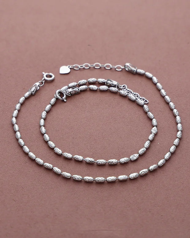 Ovalis Gleam Cut Payal in 92.5 silver