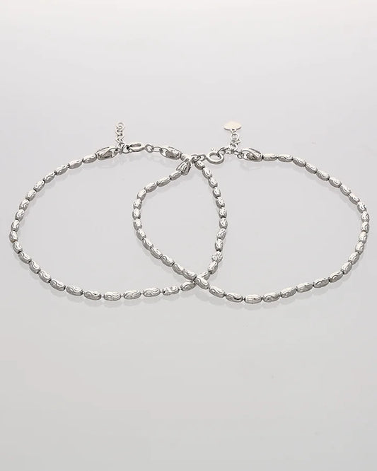 Ovalis Gleam Cut Payal in 92.5 Silver