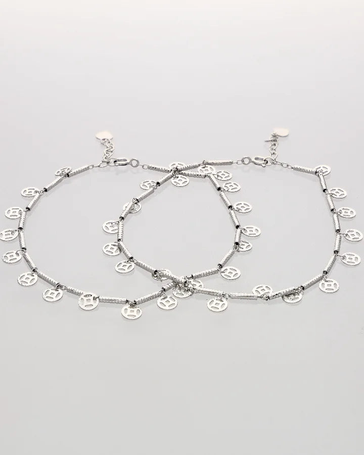 Cylindra Aura Charm Payal in 92.5 silver