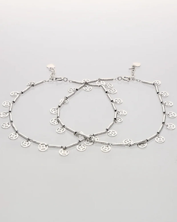 Cylindra Aura Charm Payal in 92.5 silver