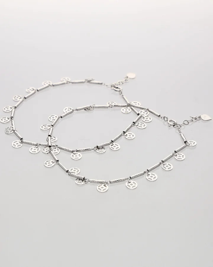 Cylindra Aura Charm Payal in 92.5 silver