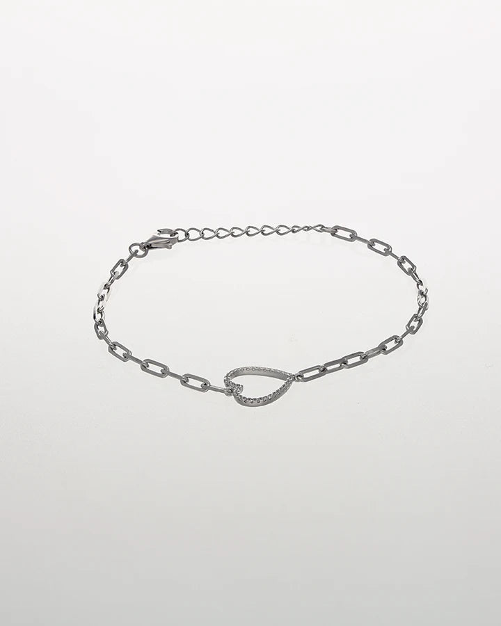 Heartspark Link Charm Bracelet in 92.5 Silver