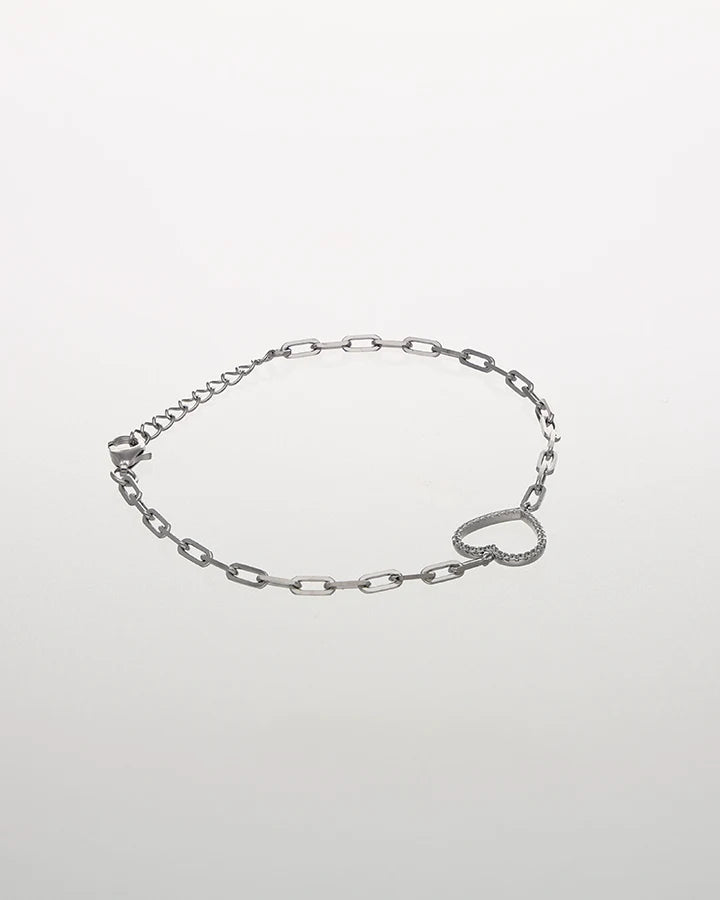 Heartspark Link Charm Bracelet in 92.5 Silver