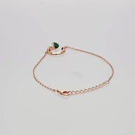 Crescent Verdant Glow Bracelet  in 92.5 Silver