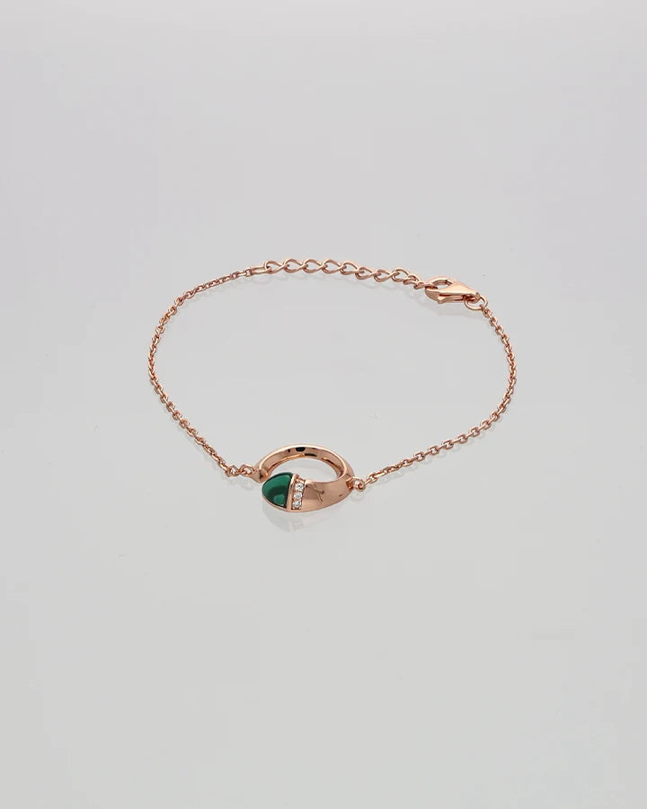 Crescent Verdant Glow Bracelet  in 92.5 Silver