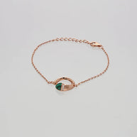 Crescent Verdant Glow Bracelet  in 92.5 Silver