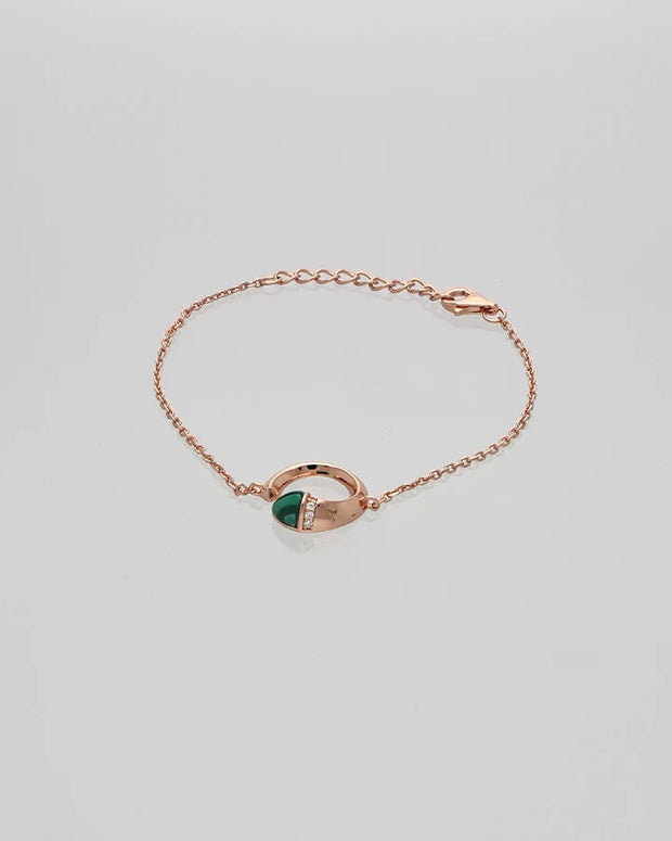 Crescent Verdant Glow Bracelet  in 92.5 Silver