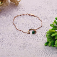 Crescent Verdant Glow Bracelet  in 92.5 Silver