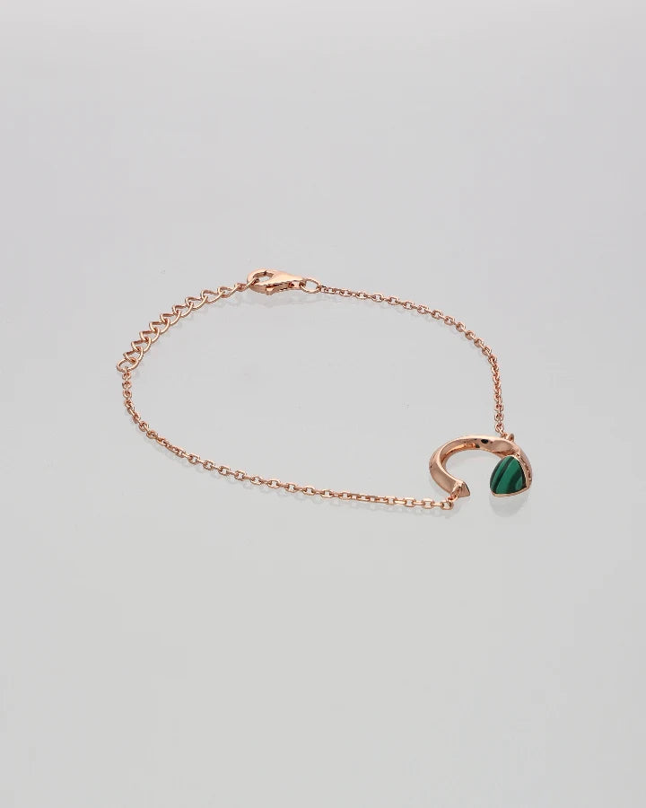 Crescent Verdant Glow Bracelet  in 92.5 Silver