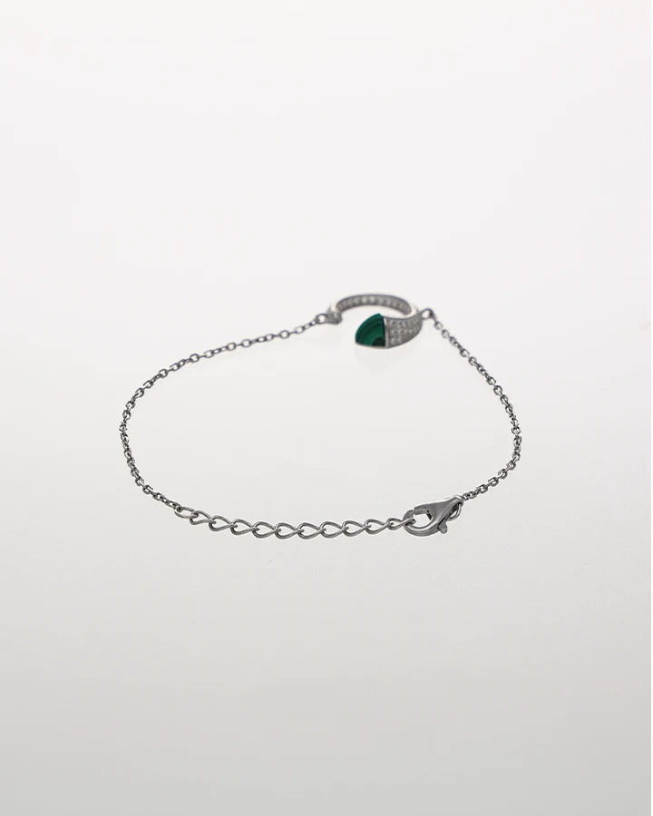 Celestine Verdant Crescent Bracelet  in 92.5 Silver