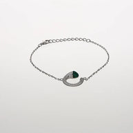 Celestine Verdant Crescent Bracelet  in 92.5 Silver