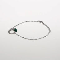 Celestine Verdant Crescent Bracelet  in 92.5 Silver