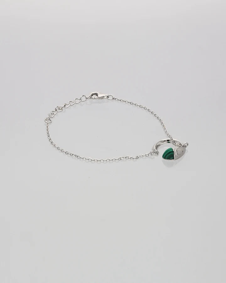 Moonpetal Enamel Crescent Bracelet in 92.5 Silver