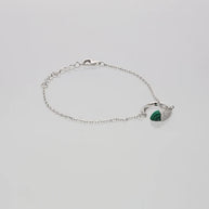 Moonpetal Enamel Crescent Bracelet in 92.5 Silver