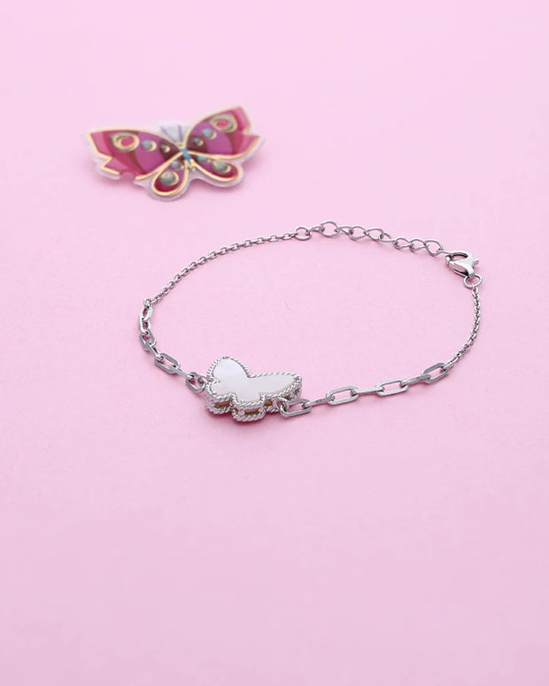 Pearlwing Butterfly Charm Bracelet in 92.5 Silver