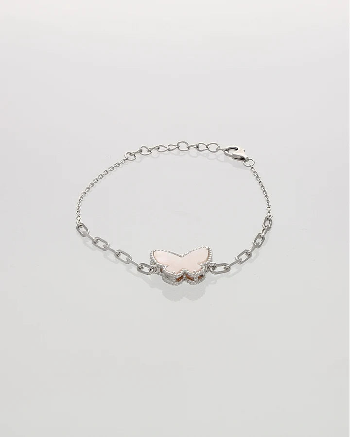 Pearlwing Butterfly Charm Bracelet in 92.5 Silver