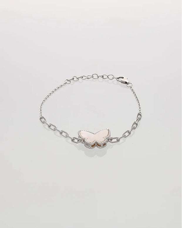 Pearlwing Butterfly Charm Bracelet in 92.5 Silver