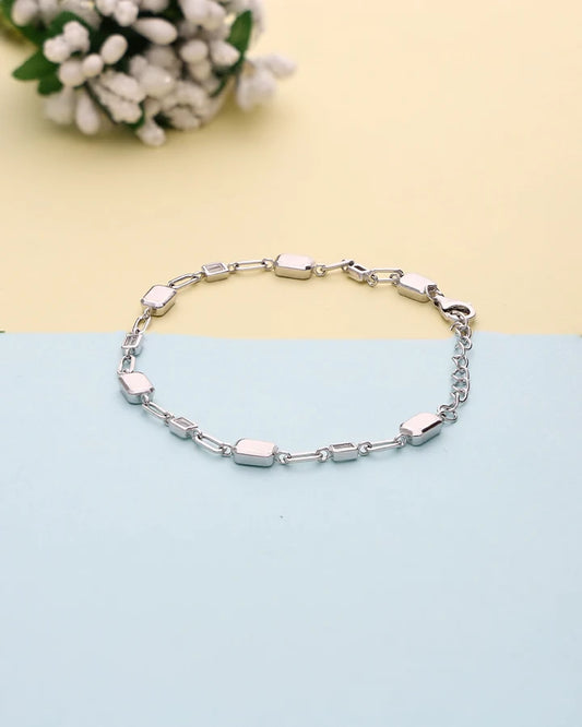 Lumina RectaStone Chain Bracelet in 92.5 Silver