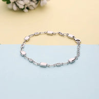 Lumina RectaStone Chain Bracelet in 92.5 Silver