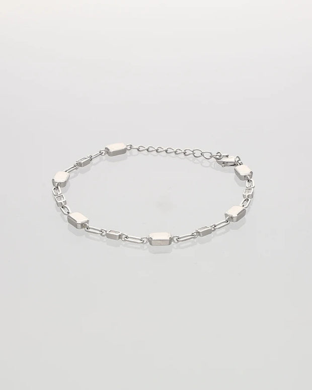 Lumina RectaStone Chain Bracelet in 92.5 Silver