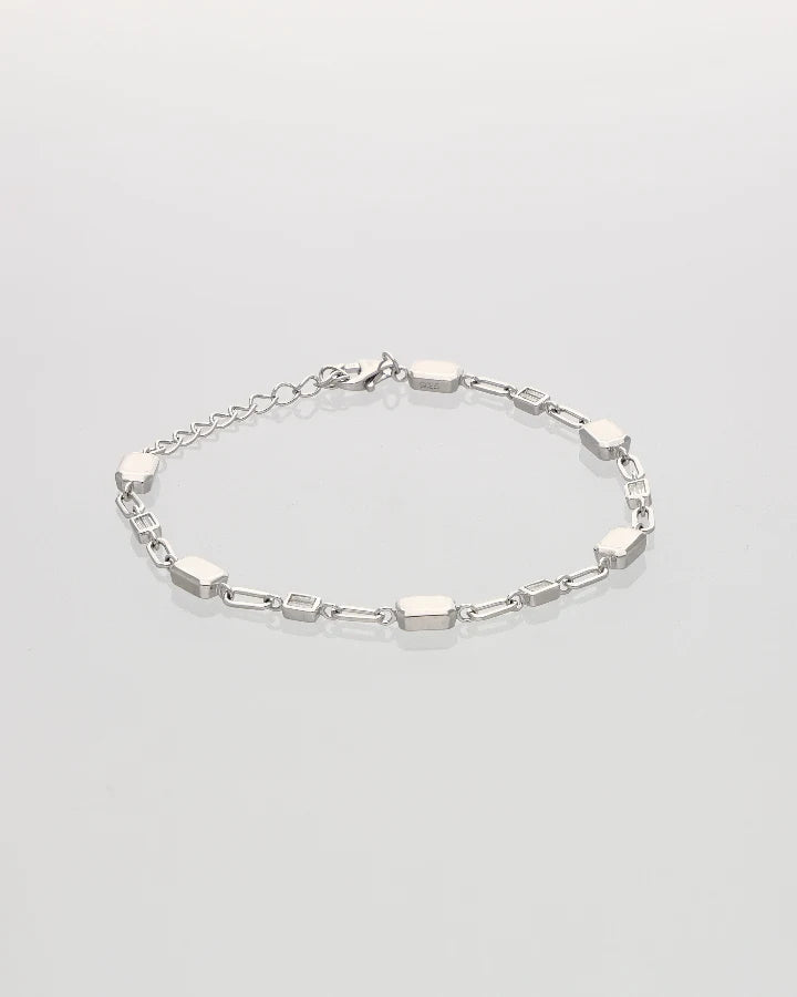 Lumina RectaStone Chain Bracelet in 92.5 Silver