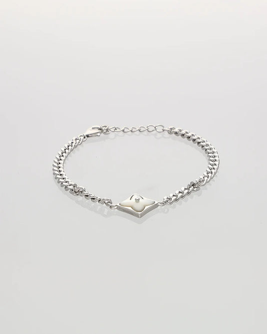 Celestia Pearl Cuban Bracelet in 92.5 Silver