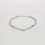 Celestia Pearl Cuban Bracelet in 92.5 Silver