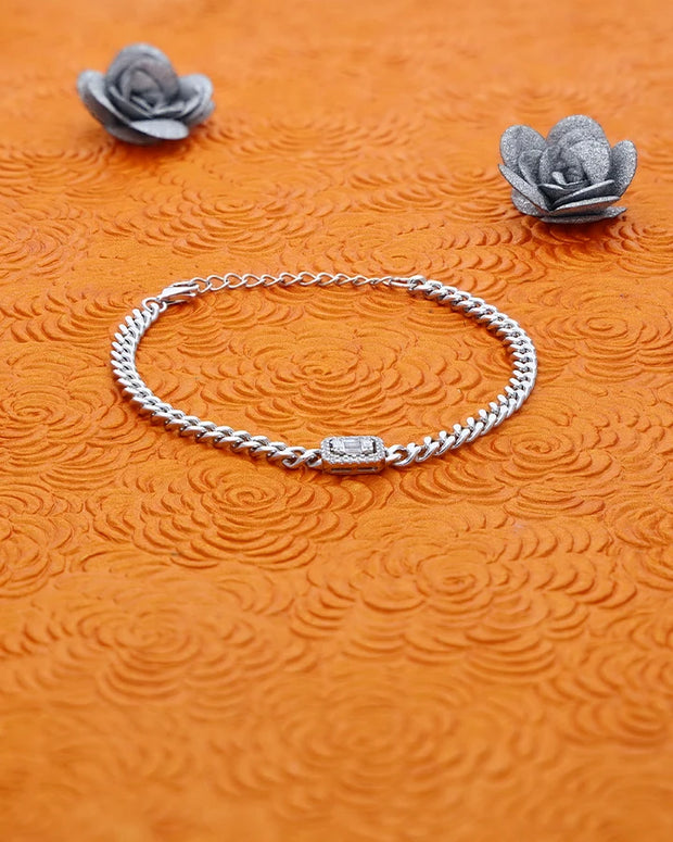 Gleam Square Cuban Link Bracelet in 92.5 Silver