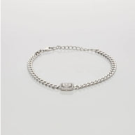 Gleam Square Cuban Link Bracelet in 92.5 Silver