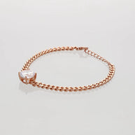 Rosa luxe Stone Cuban Bracelet in 92.5 Silver