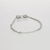 Twin Fang Frost Cuban Bracelet in 92.5 Silver
