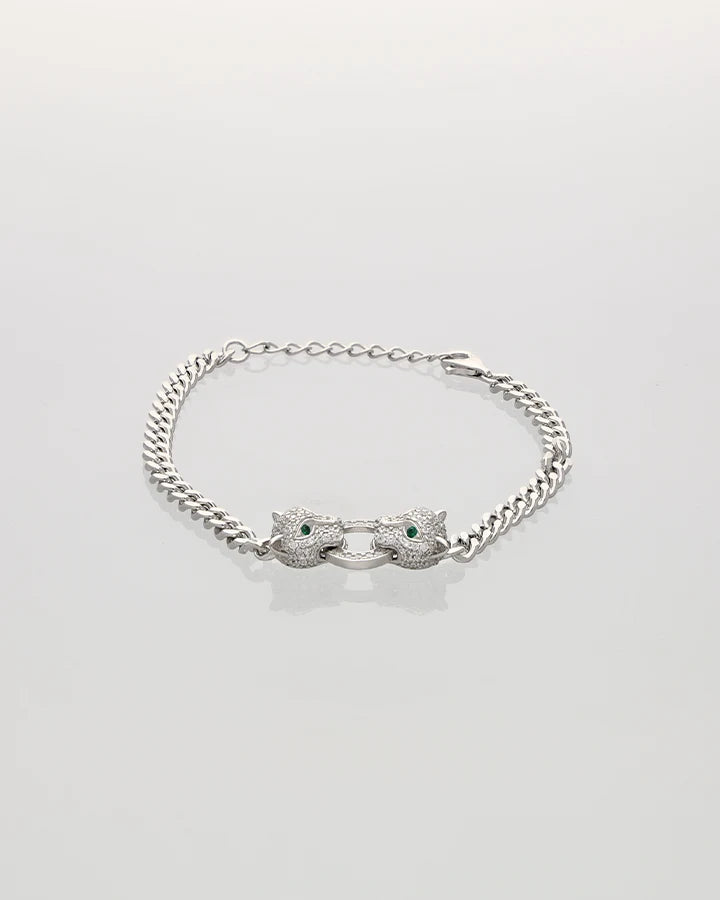 Twin Fang Frost Cuban Bracelet in 92.5 Silver